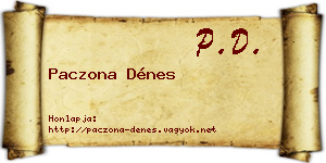 Paczona Dénes névjegykártya